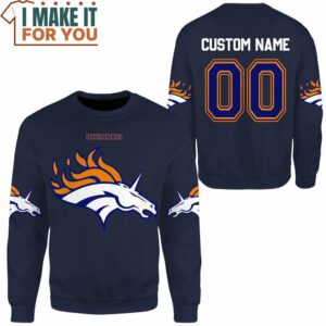 NFL Pokemon Denver Broncos Custom Name Sweatshirt Top Pokemon Gifts for Adults 2