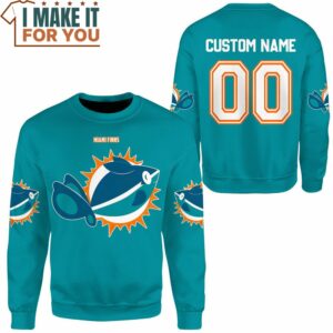 NFL Pokemon Miami Finns Custom Name Sweatshirt Presents for Pokemon Fans 2 1