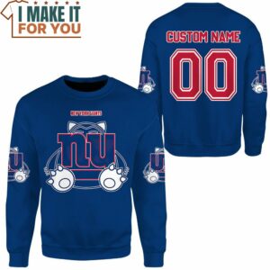 NFL Pokemon New York Giants Custom Name Sweatshirt Presents for Pokemon Fans 2 1