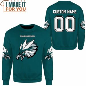 NFL Pokemon Philadelphia Braviaries Custom Name Sweatshirt Presents for Pokemon Fans 2 1