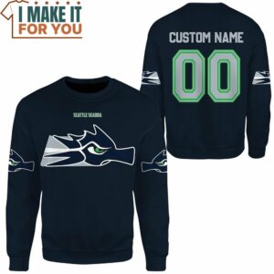 NFL Pokemon Seattle Seadras Custom Name Sweatshirt Presents for Pokemon Fans 2 1