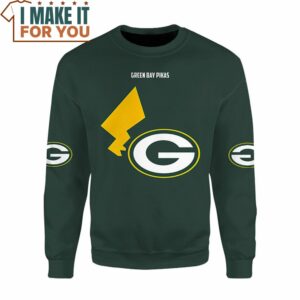 NFL Pokemon Green Bay Pikas Custom Name Sweatshirt, Top Pokemon Gifts for Adults