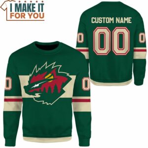 Hockey Minnesota Wild Arcanine Custom Name Sweatshirt Affordable Pokemon Gifts 2