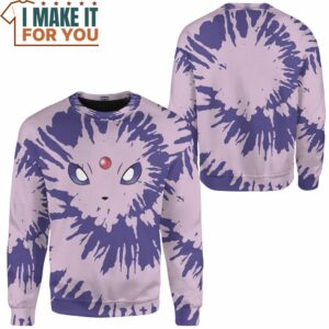 Tie Dye Pokemon Espeon Face Custom Name Sweatshirt Perfect Present for Pokemon Fans 2