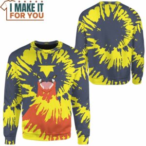 Tie Dye Pokemon Garchomp Face Custom Name Sweatshirt Perfect Present for Pokemon Fans 2