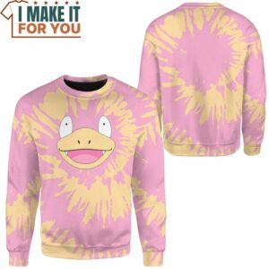 Tie Dye Pokemon Slowpoke Face Custom Name Sweatshirt Perfect Present for Pokemon Fans 2
