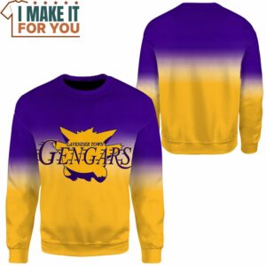 NBA Pokemon Lavender Town Gengar Custom Name Sweatshirt Top Pokemon Gifts for Adults 2