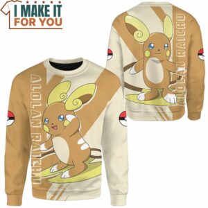 Pokemon Alolan Raichu Sweashirt Best Gift Ideas for Pokemon Lover 2