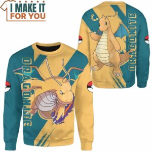 Pokemon Dragonite Sweatshirt Apparel Perfect Present for Pokemon Fans 2