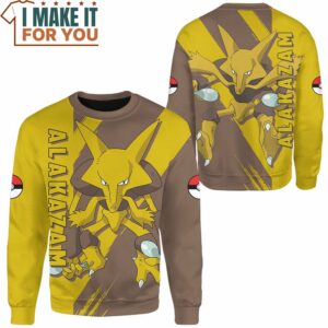Pokemon Alakazam Sweatshirt Apparel Best Pokemon Gifts for Adults 2