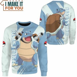 Pokemon Blastoise Sweatshirt Apparel Awesome Pokemon Gifts for Fans 2
