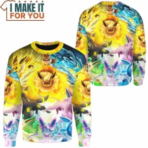 Pokemon Eevee Colorful Sweatshirt Exciting Pokemon Gift Ideas 2