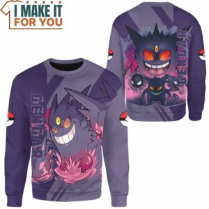 Pokemon Gengar Hoodie Sweatshirt Apparel Top Pokemon Gifts for Adults 2