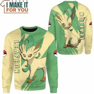 Pokemon Leafeon Sweatshirt Top Pokemon Gifts for Adults 2