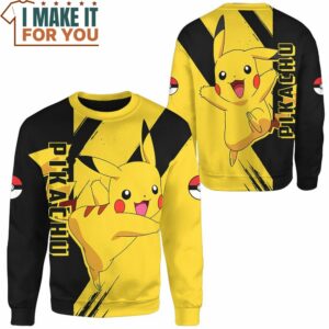 Pokemon Pikachu Classic Hoodie Sweatshirt Apparel Top Pokemon Gifts for Adults 2