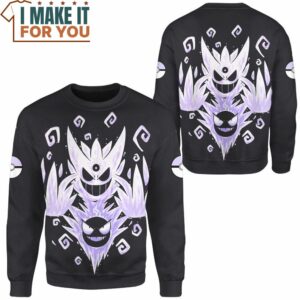 Pokemon Evolve Gastly within Mega Gengar Sweatshirt Gifts for Pokemon Lovers 2