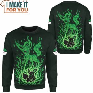 Pokemon Evolve Leafeon Sweatshirt Gifts for Pokemon Lovers 2