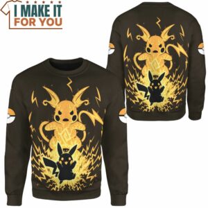 Pokemon Evolve Pikachu within Raichu Sweatshirt Gifts for Pokemon Lovers 2