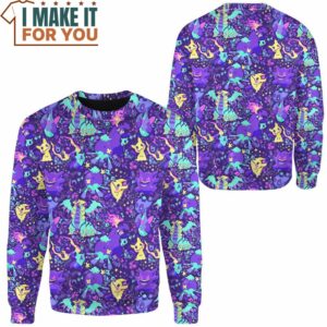 Pokemon Ghost Seamless Pattern Sweatshirt Cool Pokemon Gifts for Fans 2