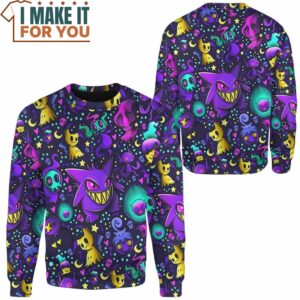 Pokemon Ghost Type 3D Sweatshirt Cool Pokemon Gifts for Fans 2