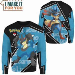 Pokemon Lucario Sweatshirt Cool Pokemon Gifts for Fans 2