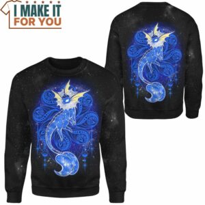 Pokemon Vaporeon Starry Sweatshirt Amazing Presents for Pokemon Fans of All Ages 2
