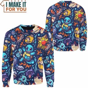 Pokemon Water Type 3D Sweatshirt Amazing Presents for Pokemon Fans of All Ages 2