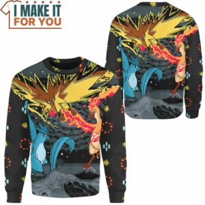Pokemon Articuno Zapdos Moltres Pixel Sweatshirt Exciting Pokemon Gift Ideas 2