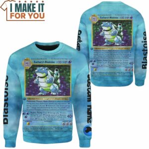 Pokemon Blastoise Card Custom Name Sweatshirt Best Pokemon Gifts for Your Loved Ones 2
