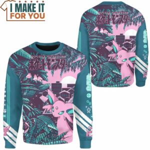 Pokemon Espeon Pixel Christmas Sweatshirt Pokemon Gifts for Men 2