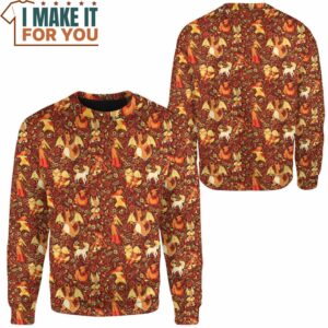 Pokemon Fire Seamless Pattern Sweatshirt Ultimate Gift for the Male Pokemon Fan 2