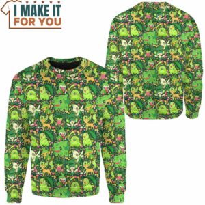 Pokemon Grass Seamless Pattern 3D Sweatshirt Affordable Pokemon Gifts 2
