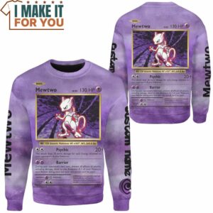 Pokemon Mewtwo Evolutions Card Custom Name Sweatshirt Cool Pokemon Gifts 2