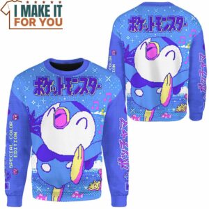 Pokemon Piplup Pixel Christmas Sweatshirt Ultimate Gift for Male Pokemon Fan 2