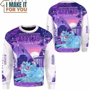 Pokemon Totodile Pixel Christmas Sweatshirt Best Pokemon Gifts 2