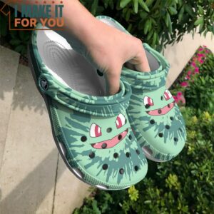 Bulbasaur Face Tie Dye Classic Clogs Unique Pokemon Gifts 2
