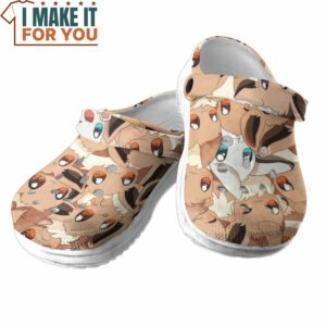 Pokemon Cute Eevee Seamless Pattern Classic Clogs Unique Pokemon Gifts 3