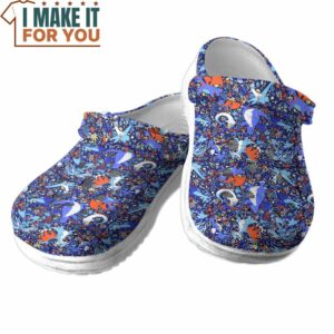 Pokemon Dragon Type Seamless Pattern Classic Clogs Unique Pokemon Gifts 3