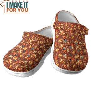 Pokemon Fire Type Seamless Pattern Classic Clogs Unique Pokemon Gifts 3