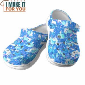 Pokemon Ice Seamless Pattern Classic Clogs Unique Pokemon Gifts 3
