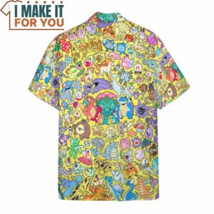 Pokemon All Kind Hawaiian Button Shirt, Unique Pokemon Gifts 4
