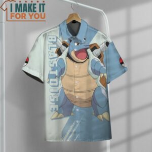 Pokemon Blastoise Hawaiian Button Shirt Best Pokemon Gifts for Your Loved Ones 2