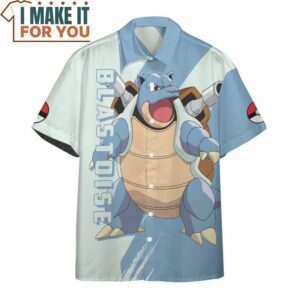 Pokemon Blastoise Hawaiian Button Shirt Best Pokemon Gifts for Your Loved Ones 3