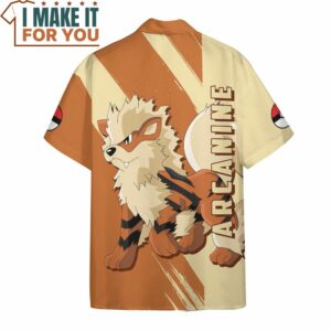 Pokemon Arcanine Hawaiian Button Shirt Perfect Present for Pokemon Fans 4