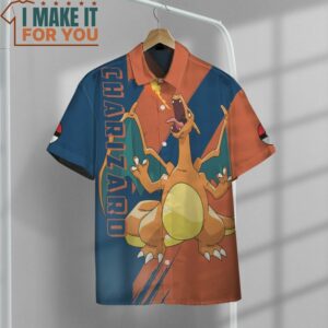 Pokemon Charizard Hawaiian Button Shirt Amazing Presents for Pokemon Fans of All Ages 2