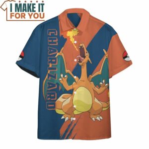 Pokemon Charizard Hawaiian Button Shirt Amazing Presents for Pokemon Fans of All Ages 3