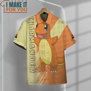 Pokemon Charmander Hawaiian Button Shirt Top Pokemon Gifts for Adults 2