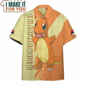 Pokemon Charmander Hawaiian Button Shirt Top Pokemon Gifts for Adults 3