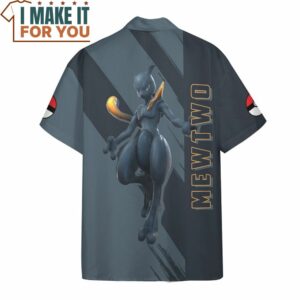 Pokemon Dark Mewtwo Hawaiian Button Shirt Top Pokemon Gifts for Adults 4