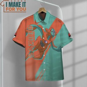 Pokemon Deoxys Hawaiian Button Shirt Gifts for Pokemon Lovers 2